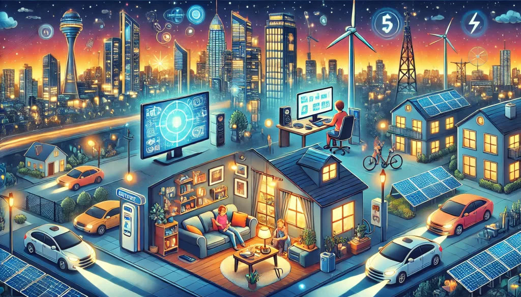 Recreación con inteligencia artificial de instalaciones eléctricas modernas